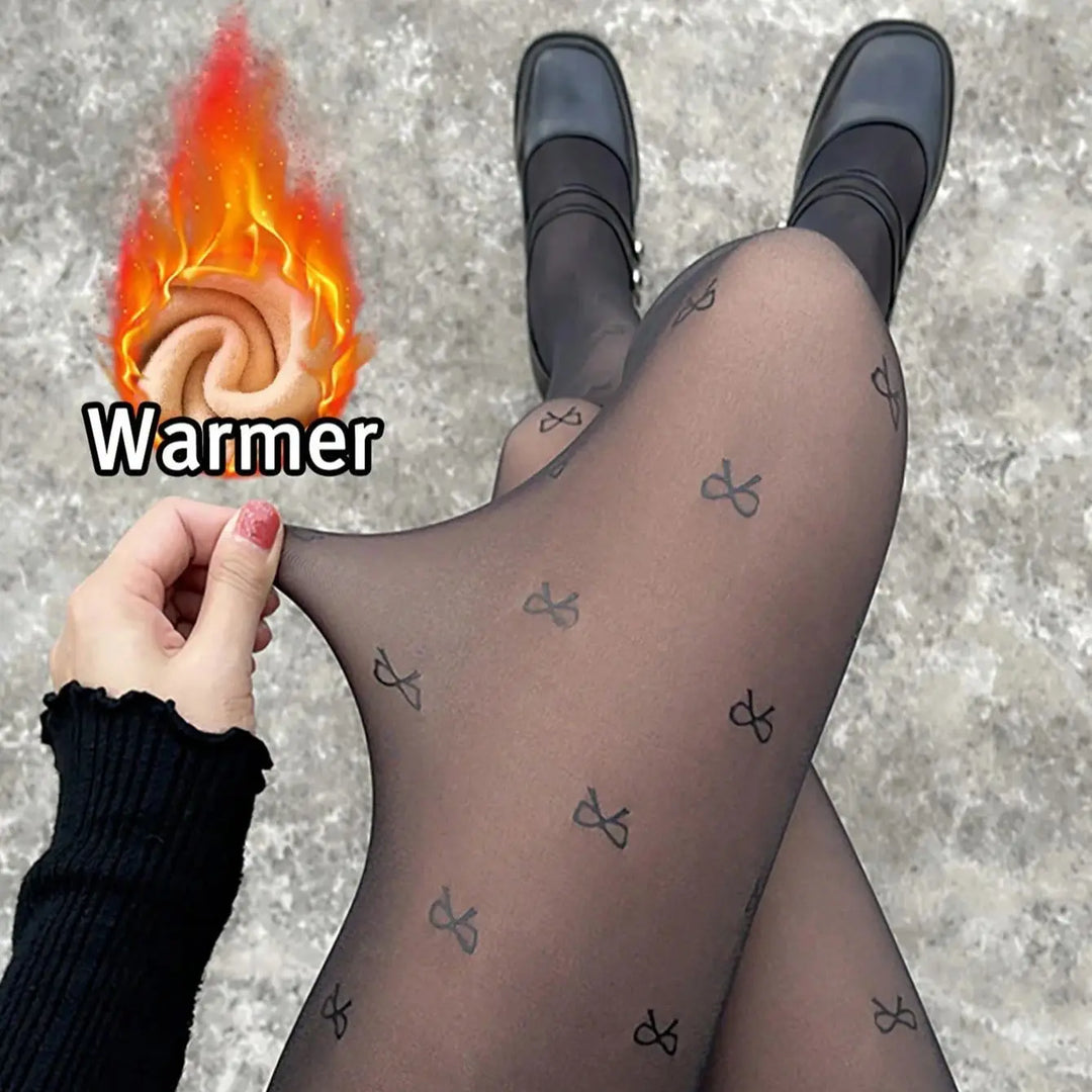 Thermal tights with bow design