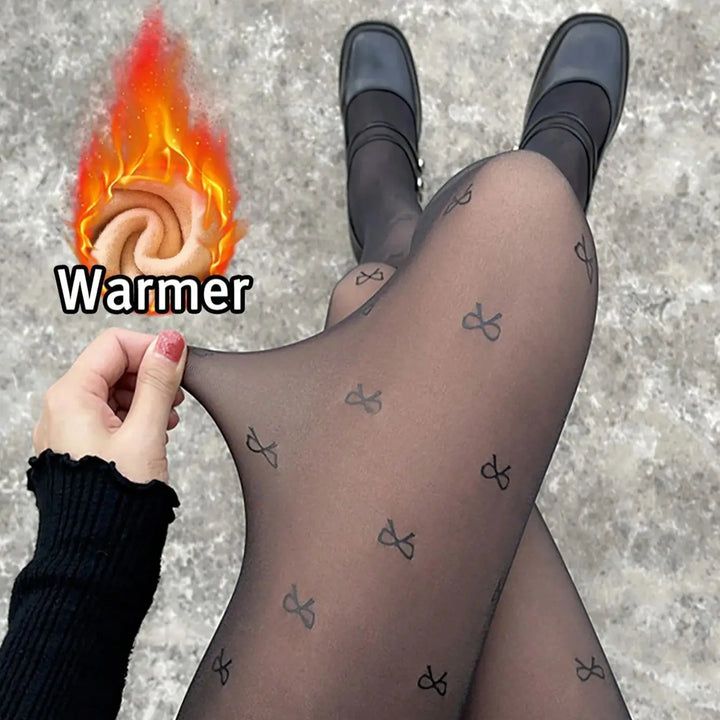 Thermal tights with bow design