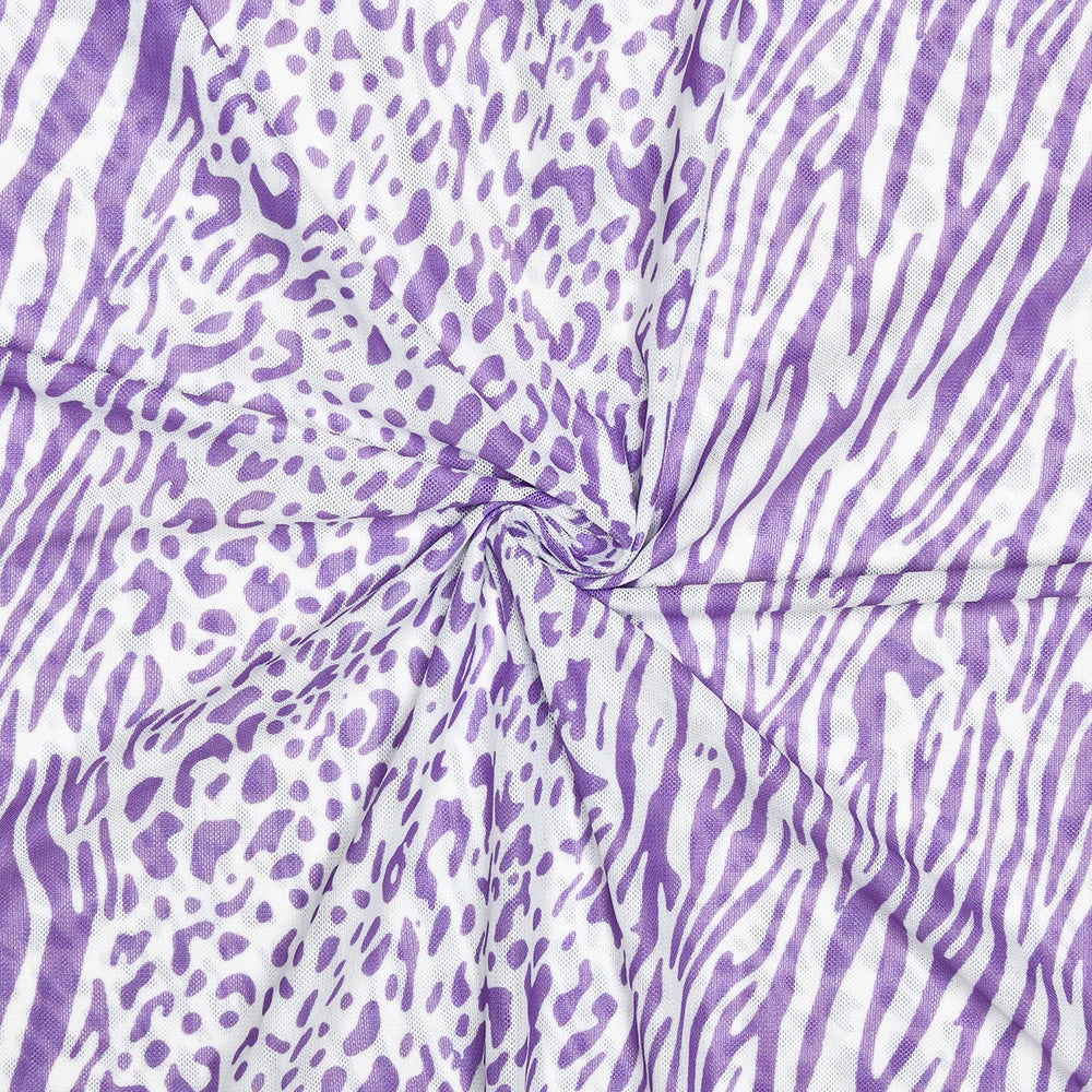 שמלת מקסי רשת מנומרת גב פתוח קשירה בצוואר - Jessica