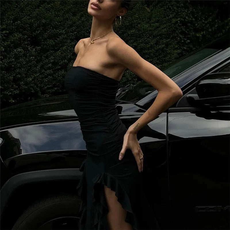 שמלת סטרפלס בעיטור אלמוגים - ג'ואנה