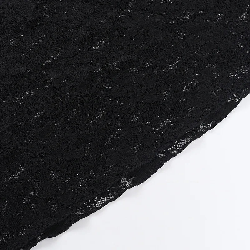 שמלת מקסי תחרה גב פתוח צווארון נופל - וניליה