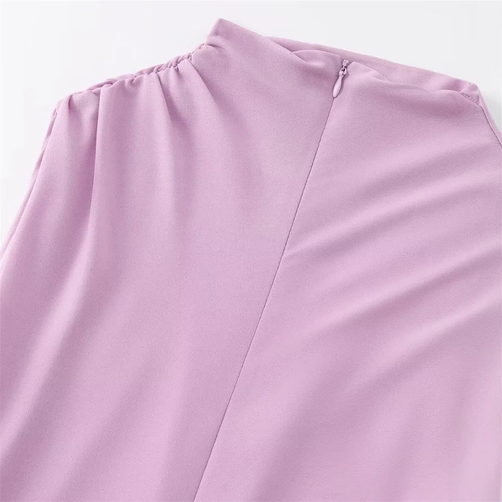 שמלת מקסי אלגנטית צמודה בעיצוב כיווצים - לוזיאנה