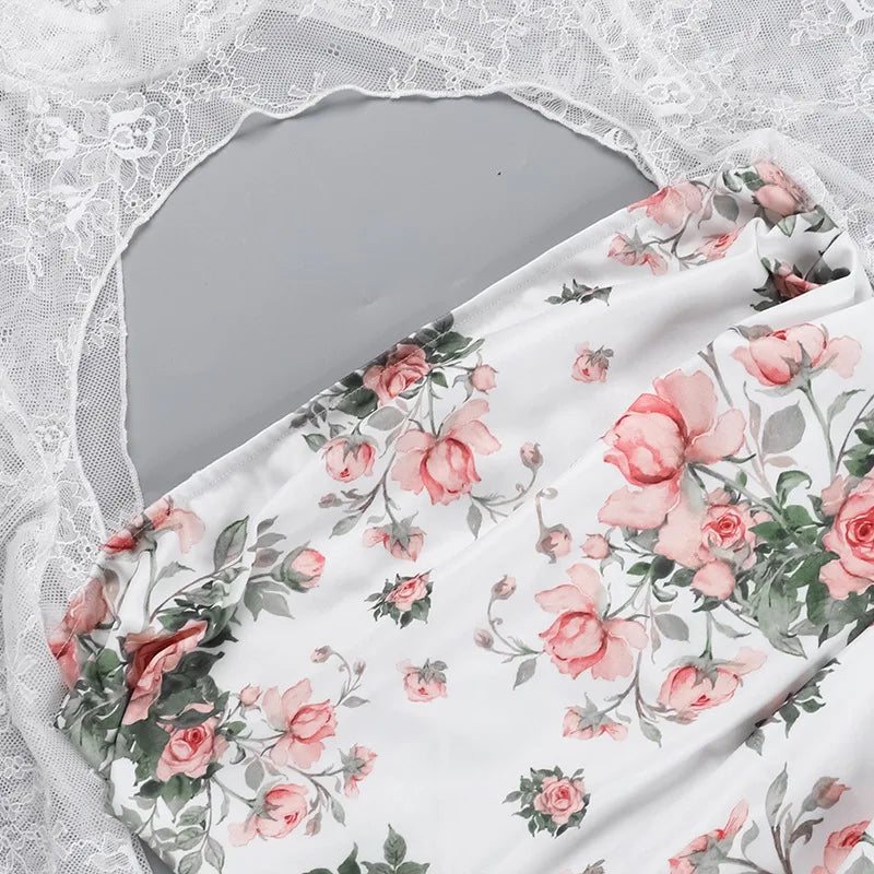 שמלת מיני פרחונית בעיטור תחרה - סיגל