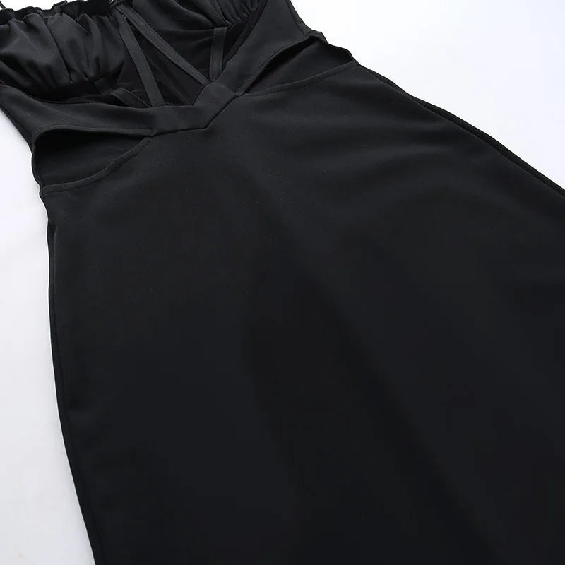 שמלת ערב מקסי בעיטור חיתוכים כיווצים וקשירות - אריקה