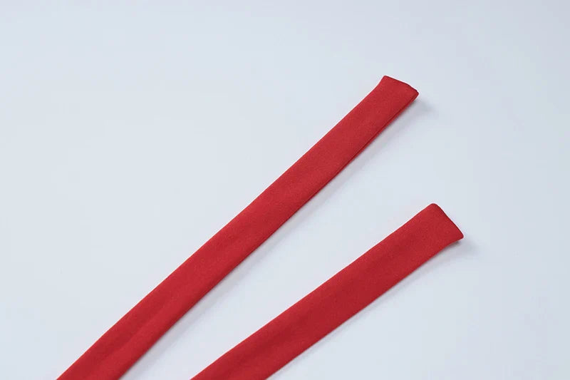 שמלת מיני צמודה בעיטור מלמלת שיפון קשירה בכתפיות - מימי