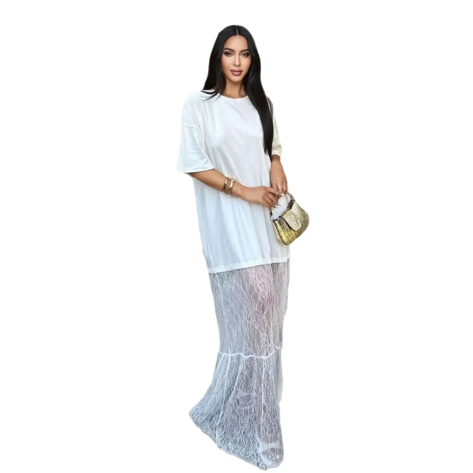 שמלת מקסי בעיצוב תחרה - מגנוליה