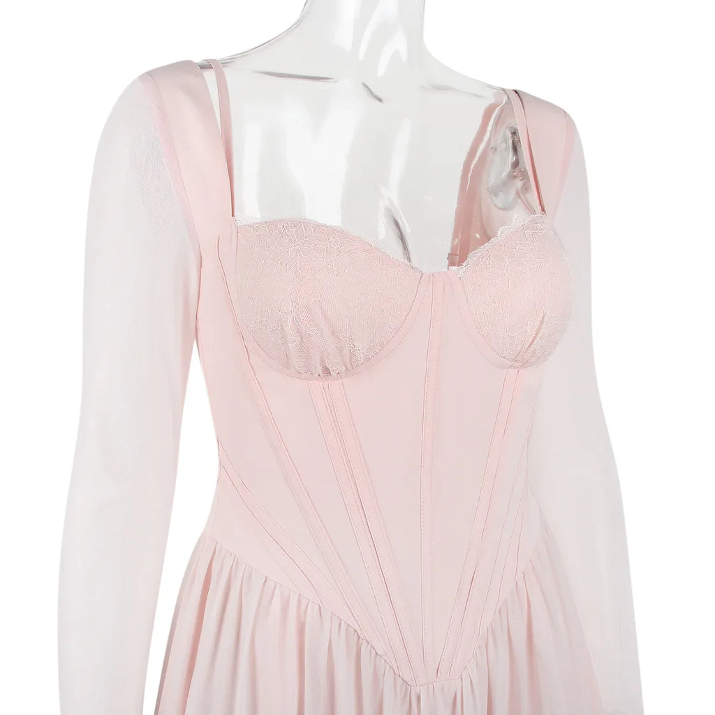 שמלת מיני שיפון בעיצוב מחוך - ROSIE