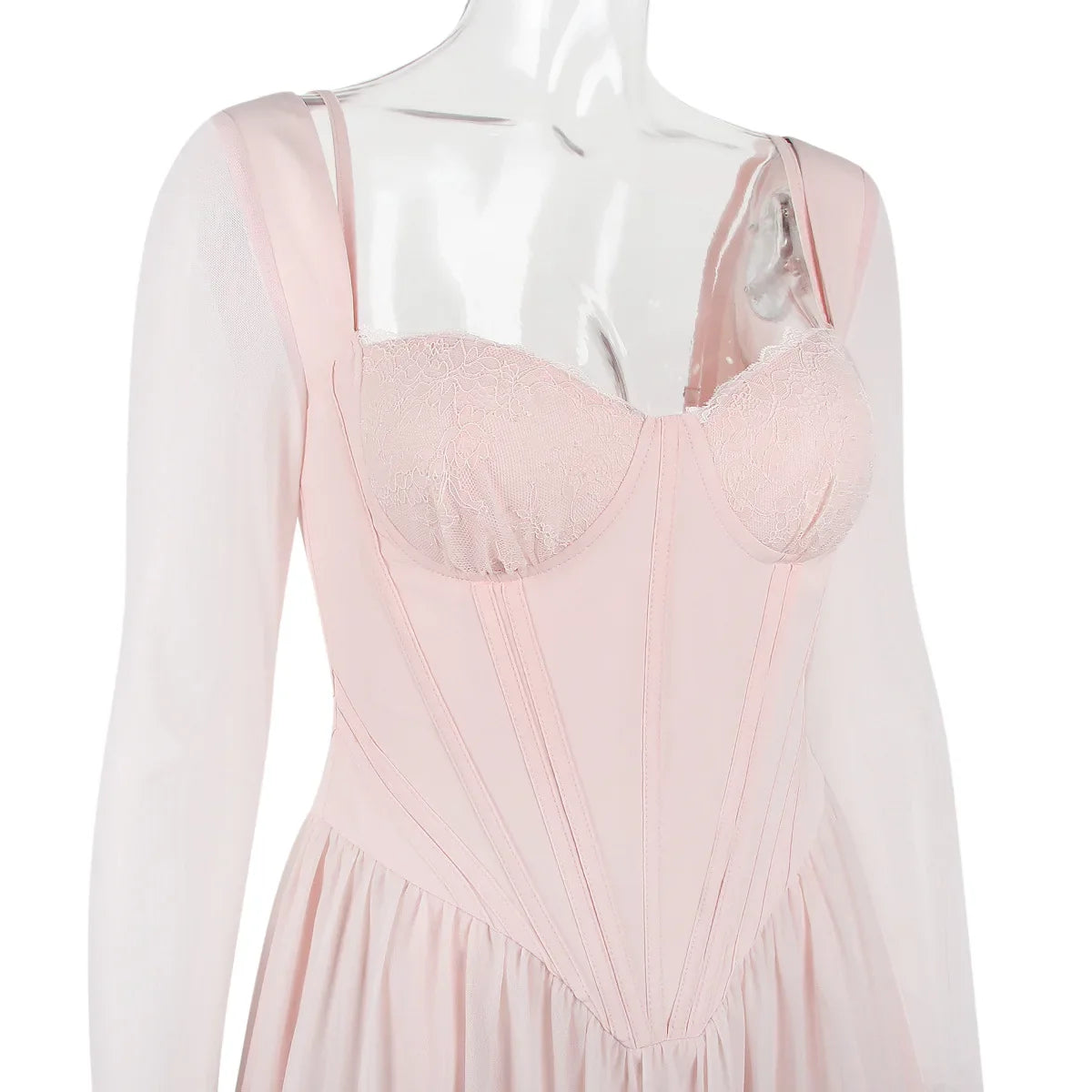 שמלת מיני שיפון בעיצוב מחוך - ROSIE