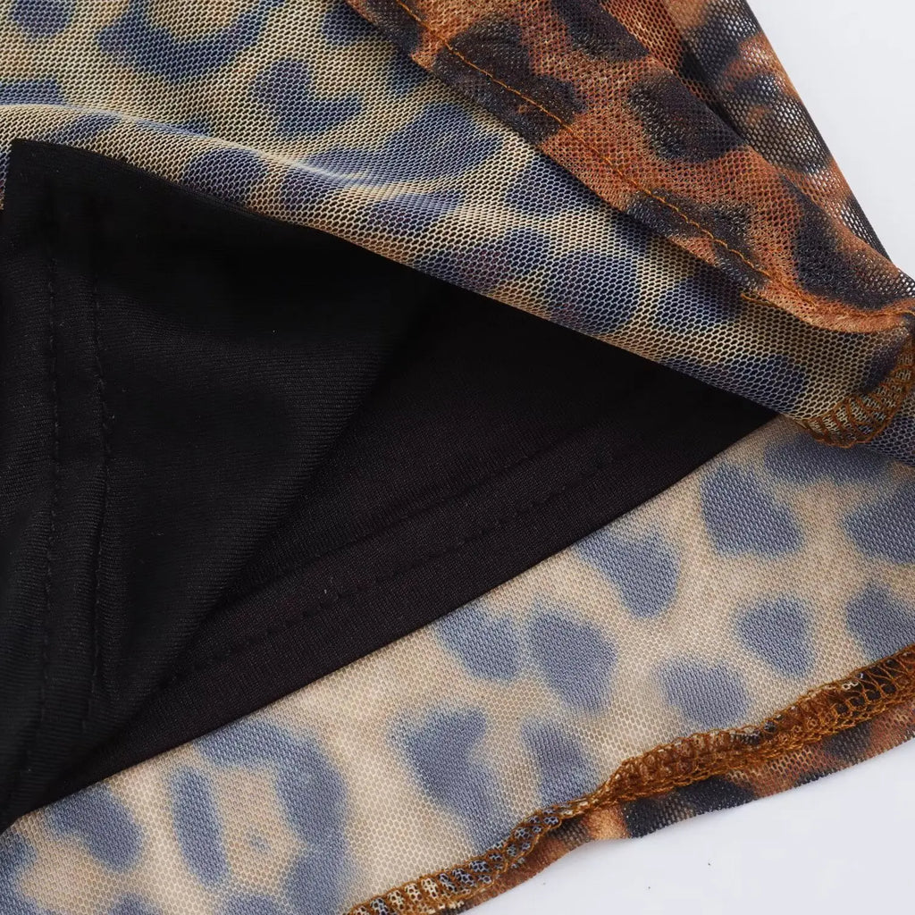 שמלת מקסי שיפון מנומרת בעיצוב צווארון נופל - טיירה