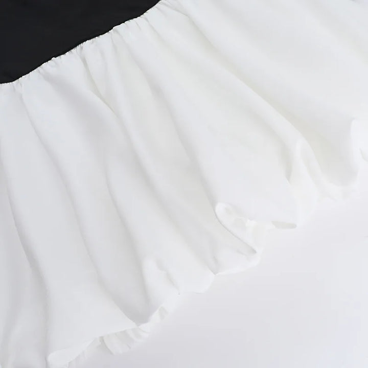 Monochrome off-shoulder balloon mini dress - Lis