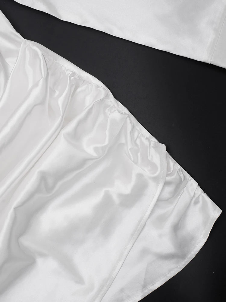 Pleated satin mini dress - Roxana