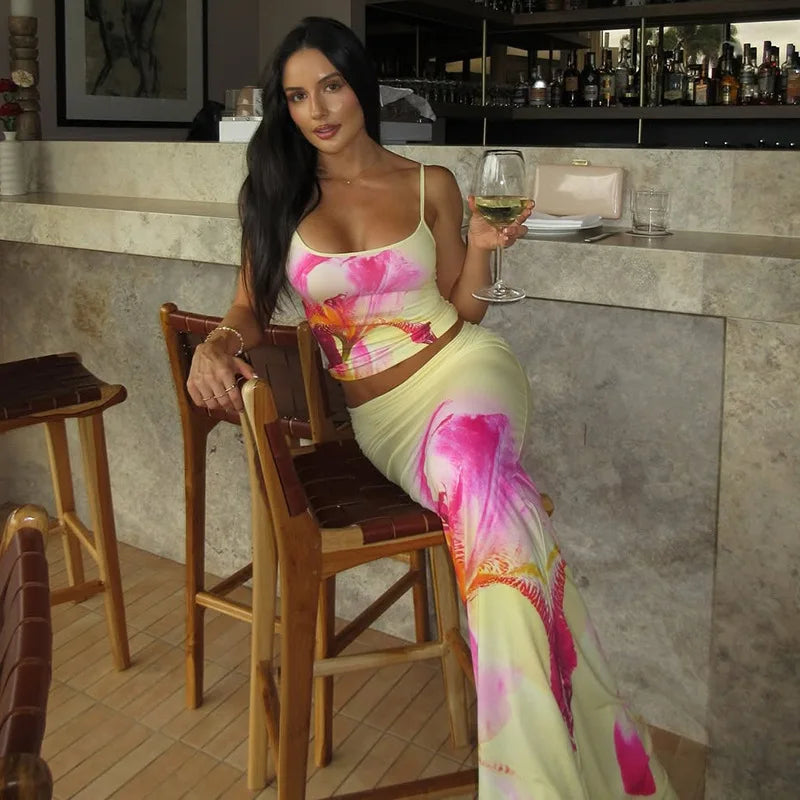 סט שני חלקים קיצי בעיצוב פרחוני - פיליסיה