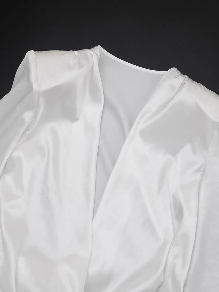 Pleated satin mini dress - Roxana