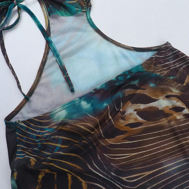 שמלת מקסי חוף בעיצוב ANIMAL PRINT - שרין