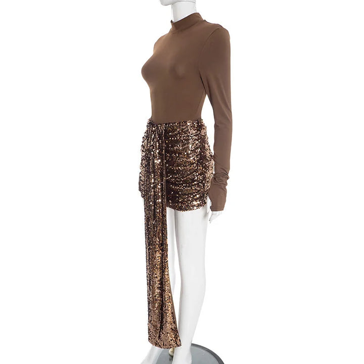 Two-piece set: sequin mini skirt and blouse - ZOEY