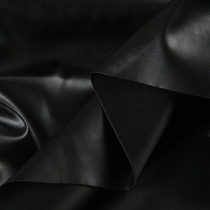 Faux leather top with asymmetrical design - Kami