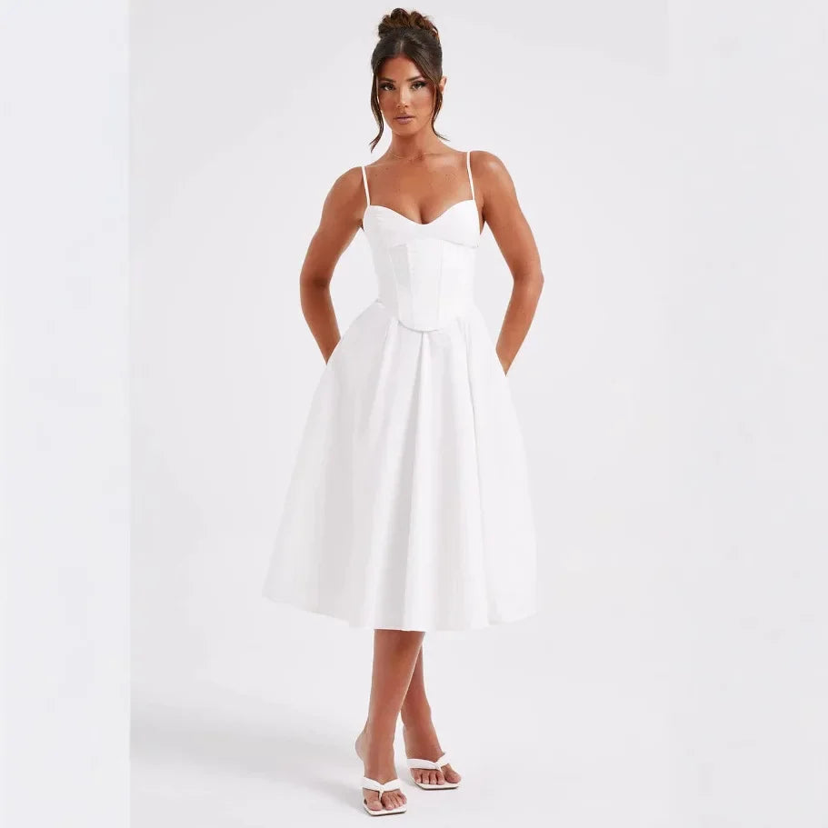 שמלת מידי בגזרת A בעיצוב קלאסי - Nataly