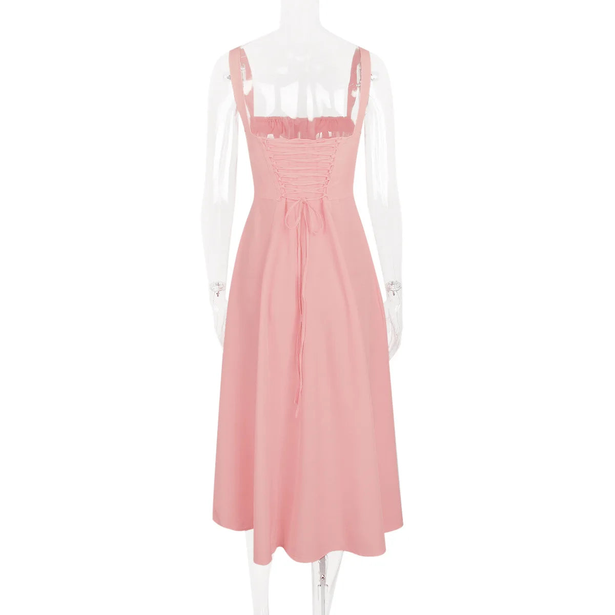 שמלת מידי קיצית בעיצוב כפרי בעיטור שסע - אנג'ליקה