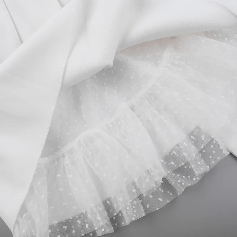 שמלת מיני סטרפלס בעיטור פפיון בגב בתוספת תחתית טול - Novalee