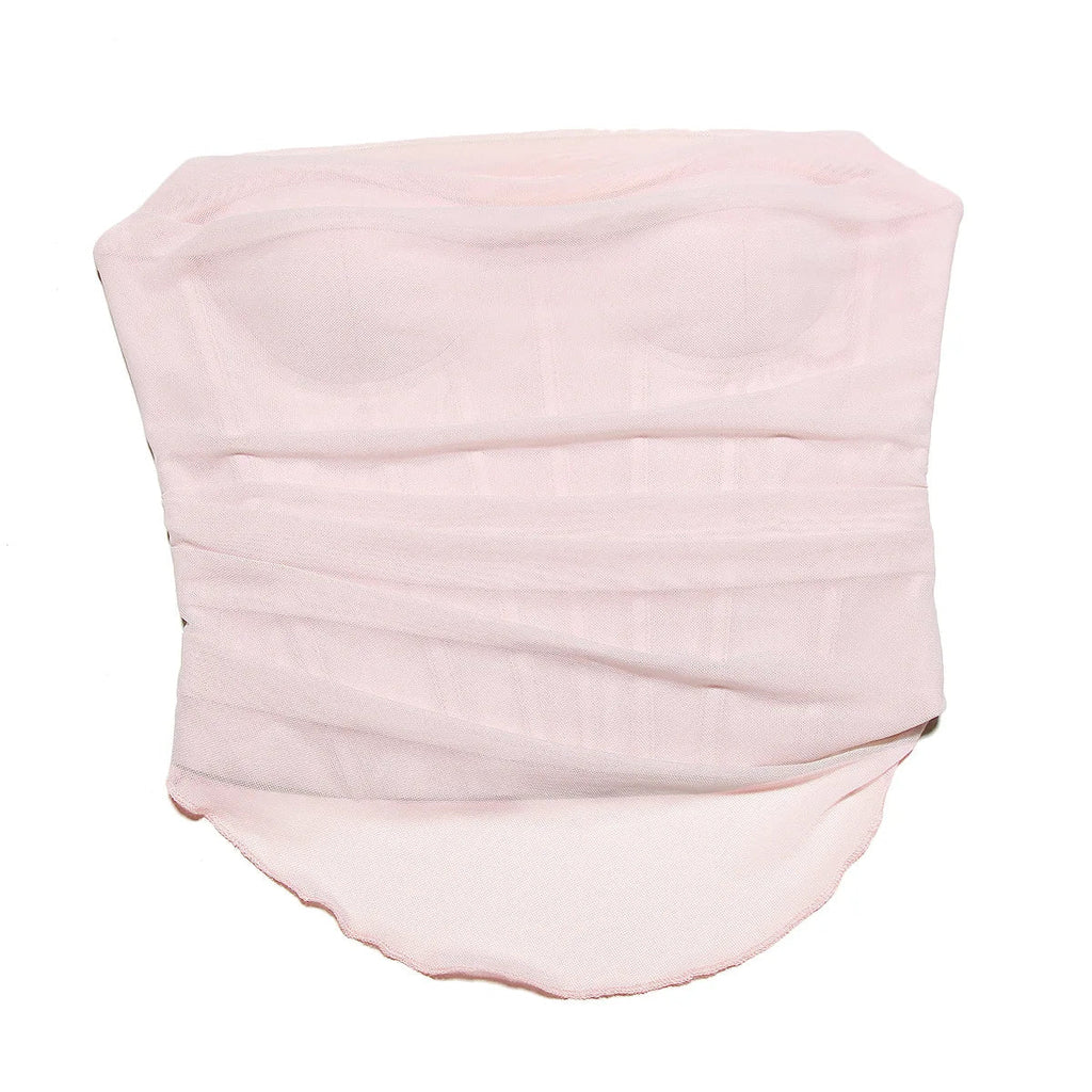 מחוך סטרפלס שיפון - אגם