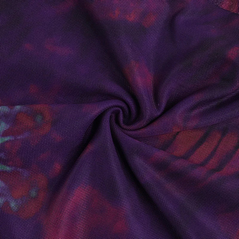 שמלת מקסי רשת קיצית קשירה בצוואר בעיטור חישוקי אבזם - אמאיה