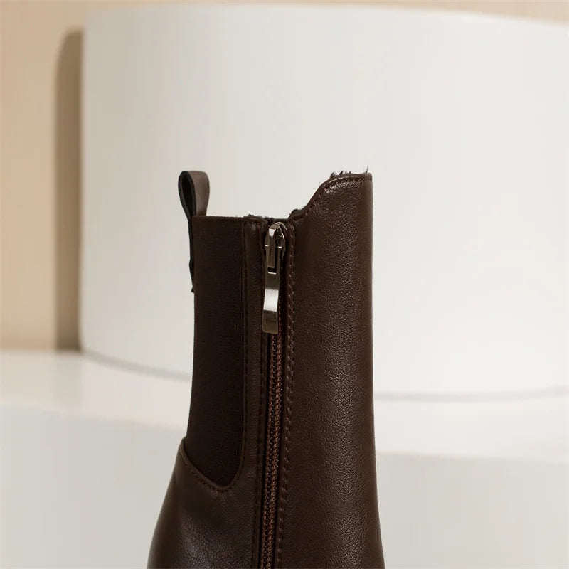 מגפי עקב פלטפורמה דמוי עור - שר