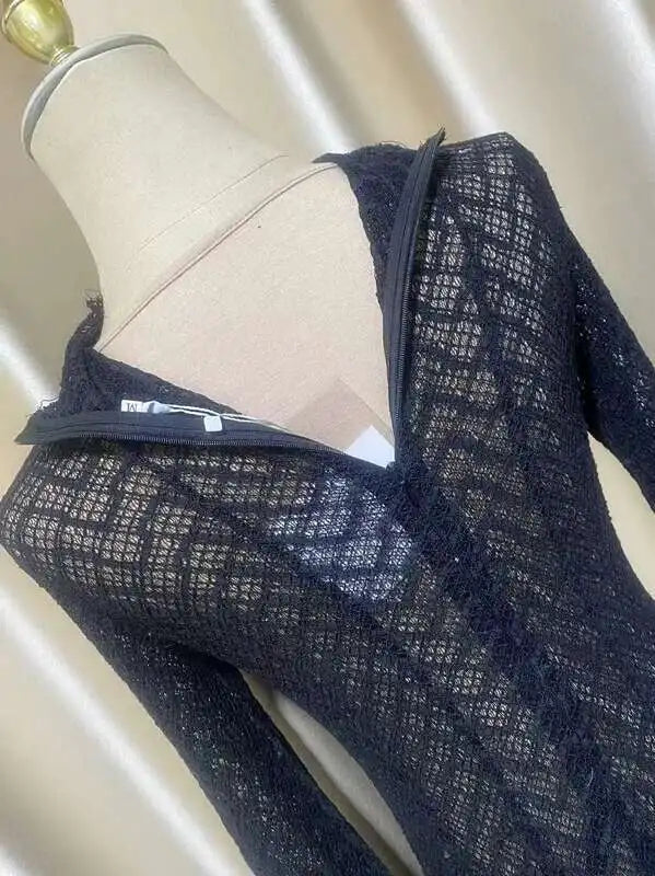 שמלת מקסי ערב יוקרתית בעיצוב ארוג בגזרת A - ליבי