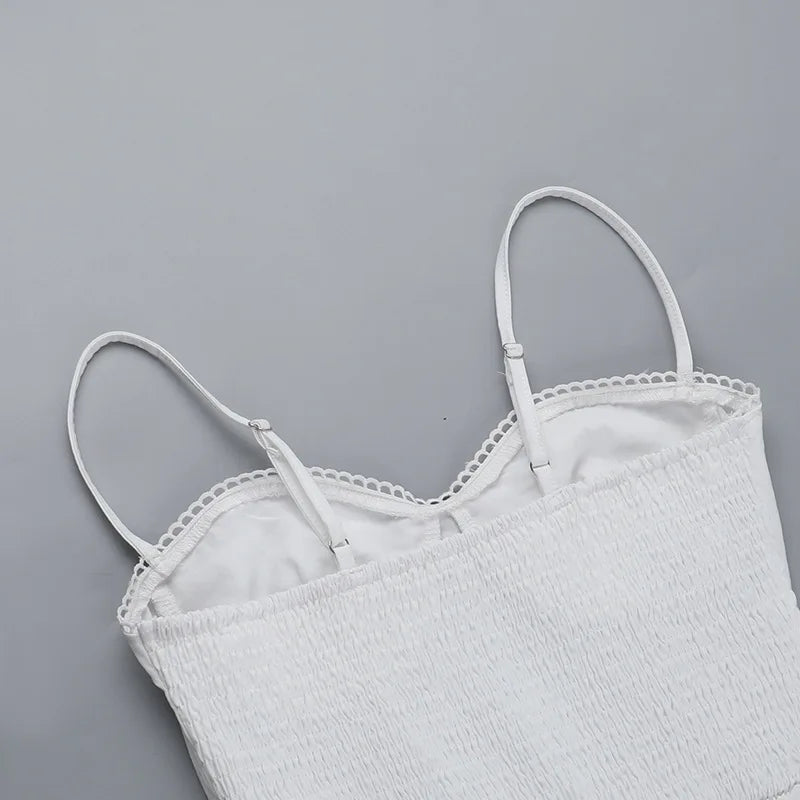 שמלת מקסי בעיצוב כפרי בעיטור רקמת פרחים - בלנקה