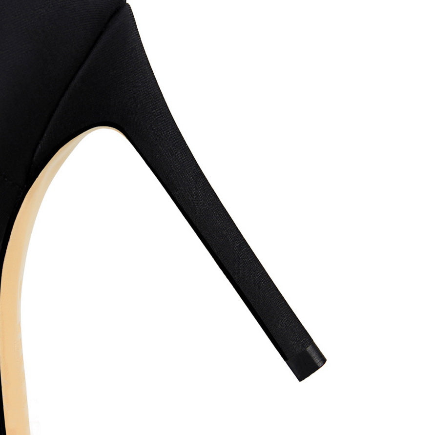 מגפי עקב שפיץ משי - קלואה