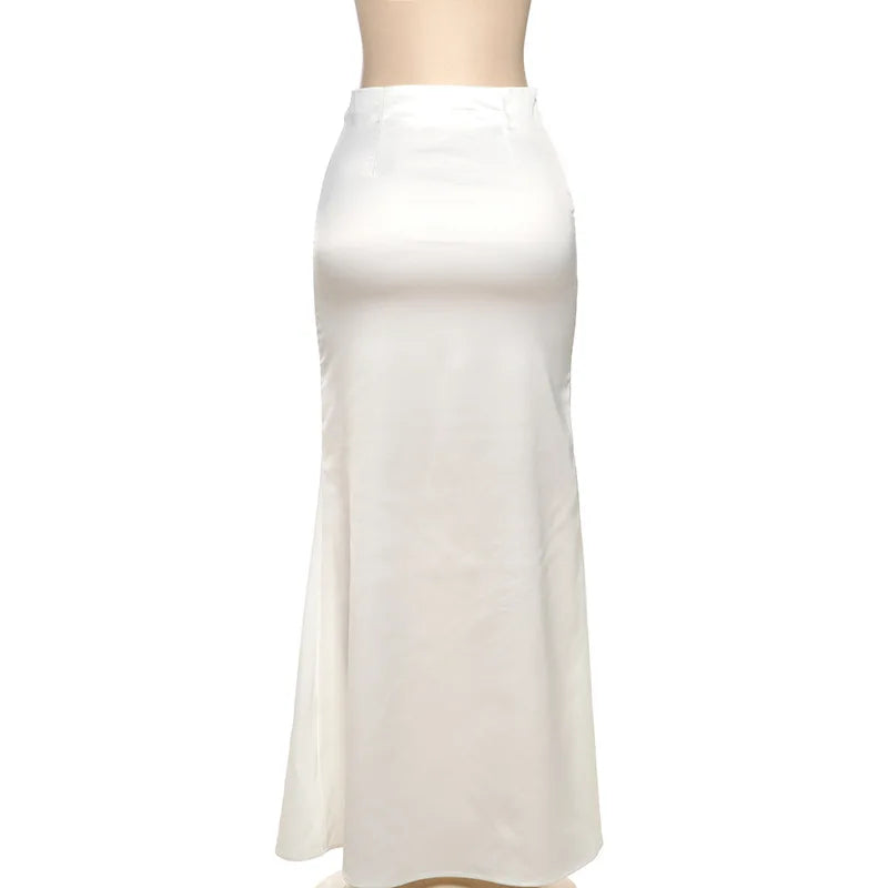 סט שני חלקים חצאית סאטן ומחוך סטרפלס תחרה - אריזונה