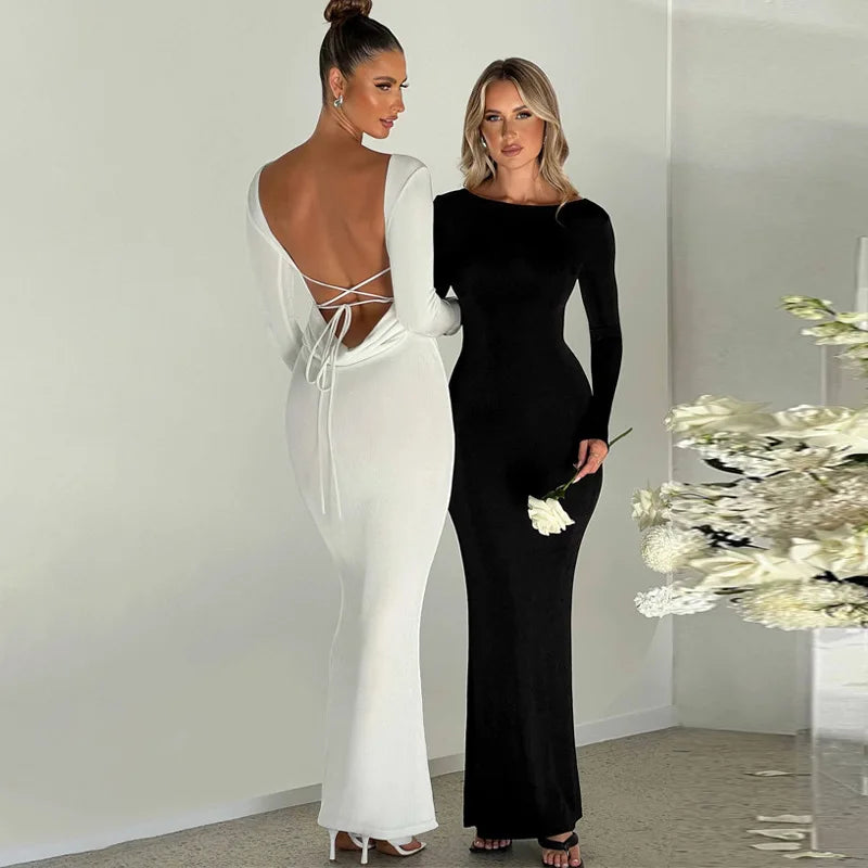 שמלת מקסי בעיצוב גב פתוח - מרלה