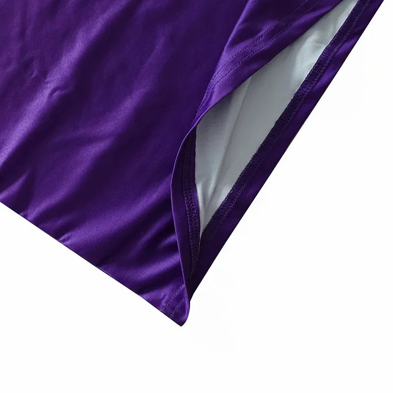 שמלת מקסי סטרפלס כיווצים בעיצוב אומברה - פרפל