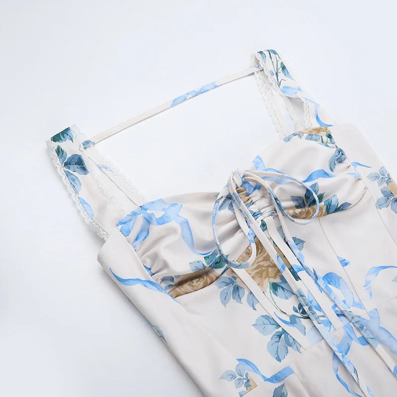 שמלת מידי אלגנטית בהדפס פרחוני בגזרת A - פלוריין