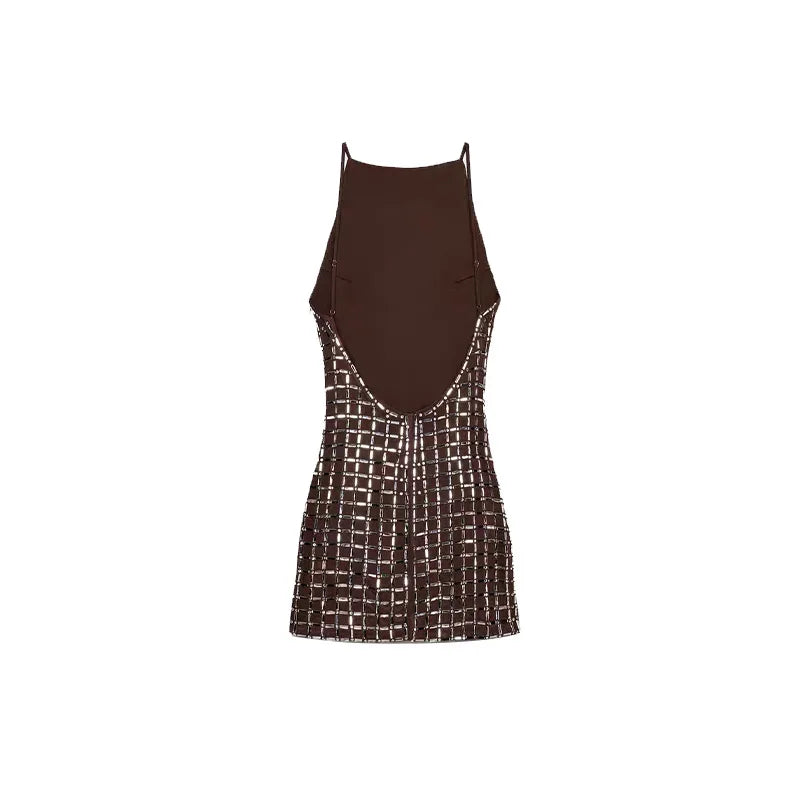 Strapless top/mini skirt/maxi dress/maxi dress with sparkling rhinestones