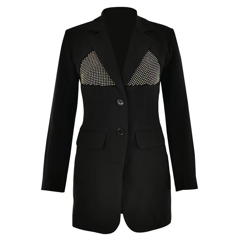 שמלת מיני בלייזר בעיטור זרקונים - DANI