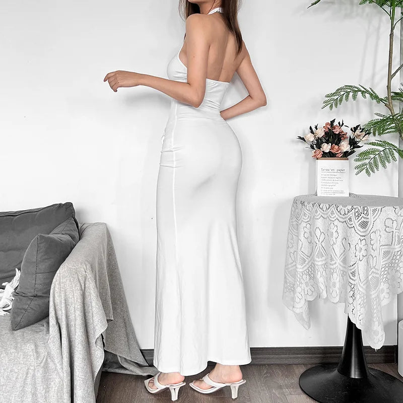 שמלת מקסי צמודה בעיטור מלמלה בעיצוב פתח - Jolene