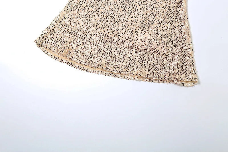 שמלת מקסי בעיטור פייטים גב חשוף צווארון נופל - Arabella