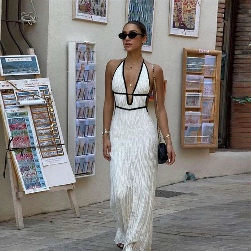 שמלת מקסי חוף סרוגה - Alyssa