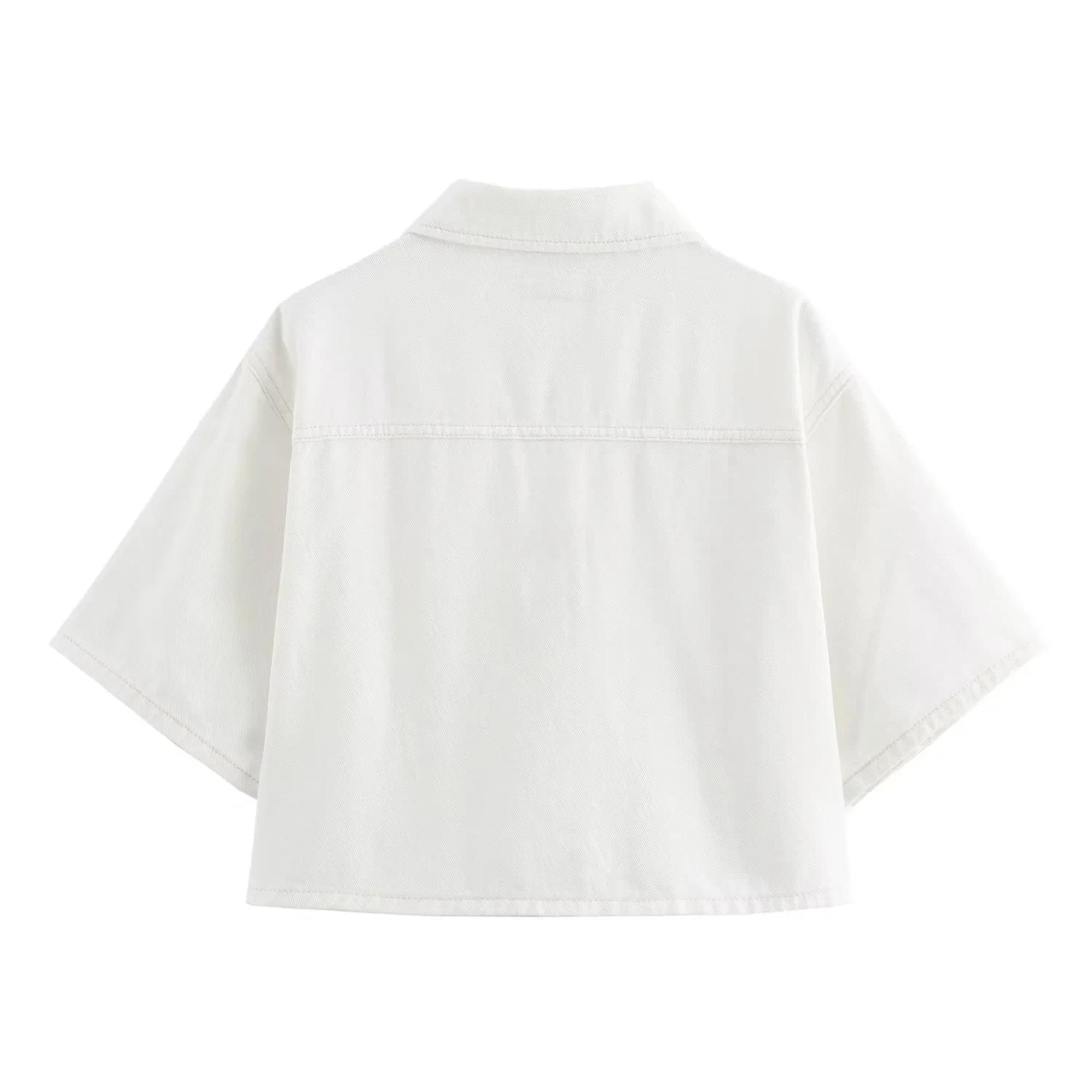 חליפת דנים שני חלקים לבנה מכנס חצאית ובלייזר מכופתר צווארון פולו  -  ג'נסיס