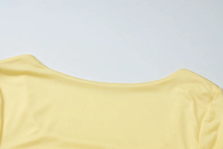 Elegant maxi dress with a slit design and a scarf decoration - RONA LI