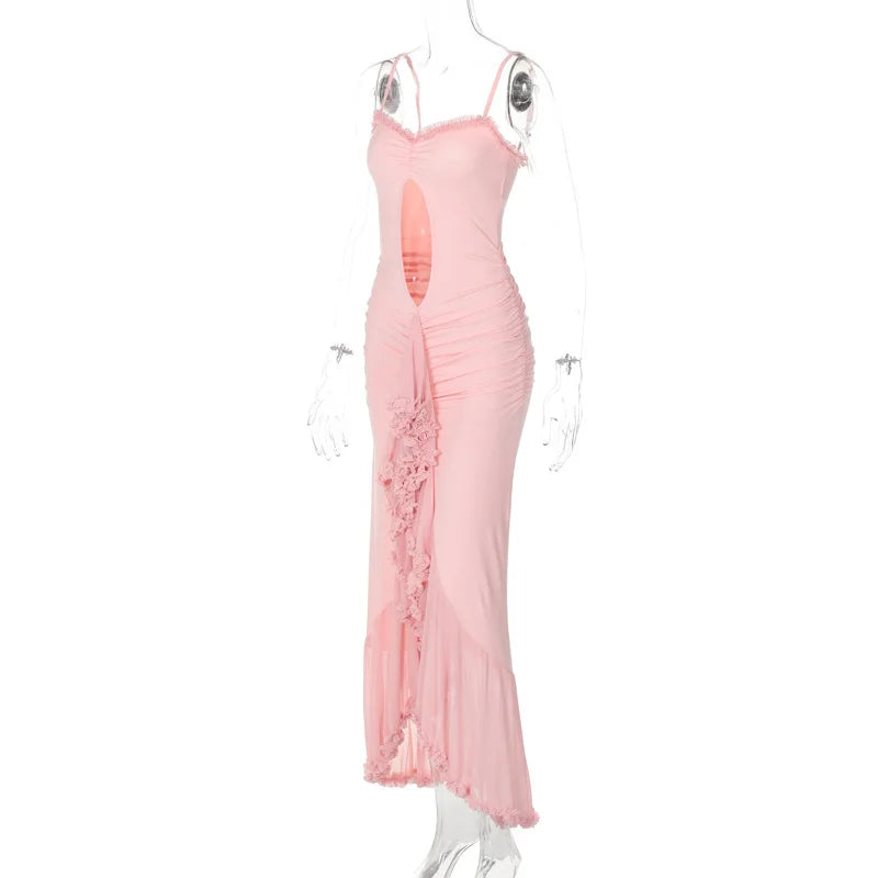 שמלת מקסי מלמלה בעיטור שיפון - מון