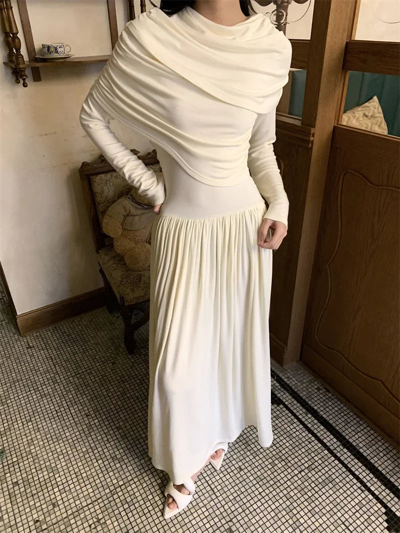 שמלת מקסי ערב בעיצוב קיפולים - שרה