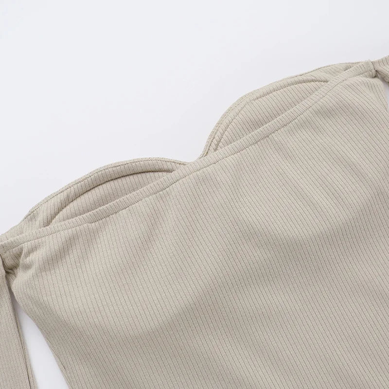 שמלת מיני צמודה כתפיים חשופות - בוני