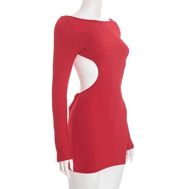 Open back mini dress with bow tie design - ORIN