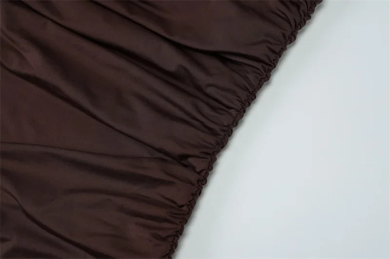 שמלת מקסי כיווצים בעיצוב כתפייה אחת כתפיים חשופות - דולצ'ה