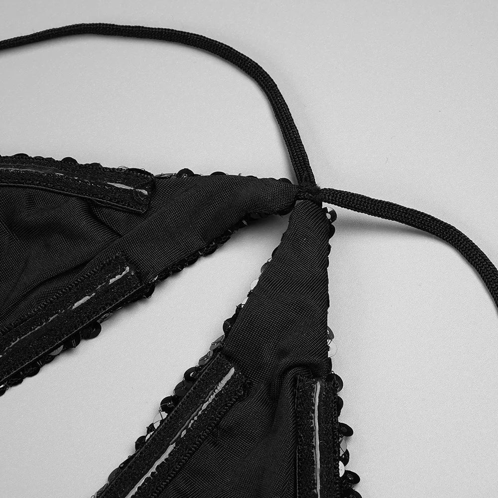 שמלת מקסי פייטים בעיצוב קרוס וגב פתוח - Blake