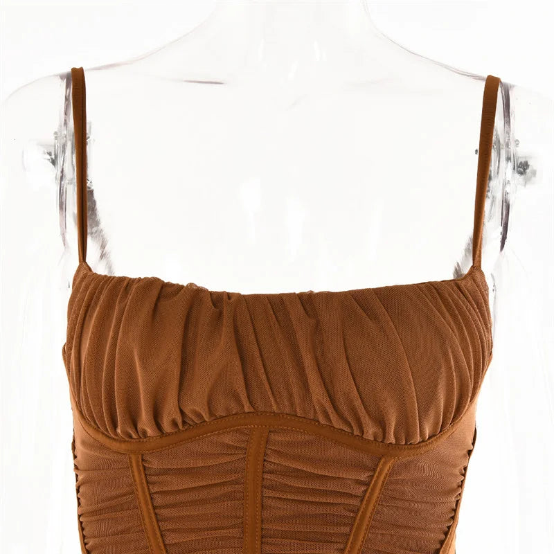 שמלת מקסי כיווצים צמודה - נויה לי