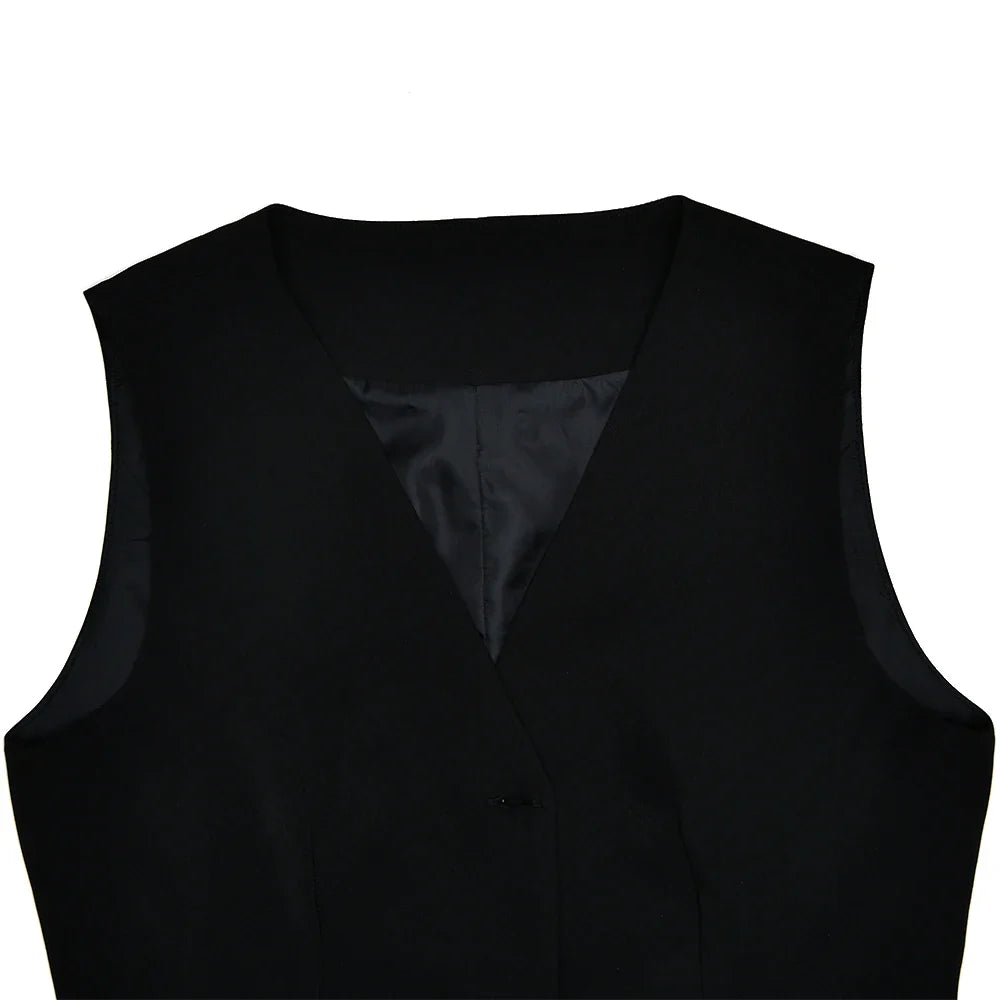 סט שני חלקים מחויט חצאית מיני קיפולים ווסט כפתורים - Jacqueline