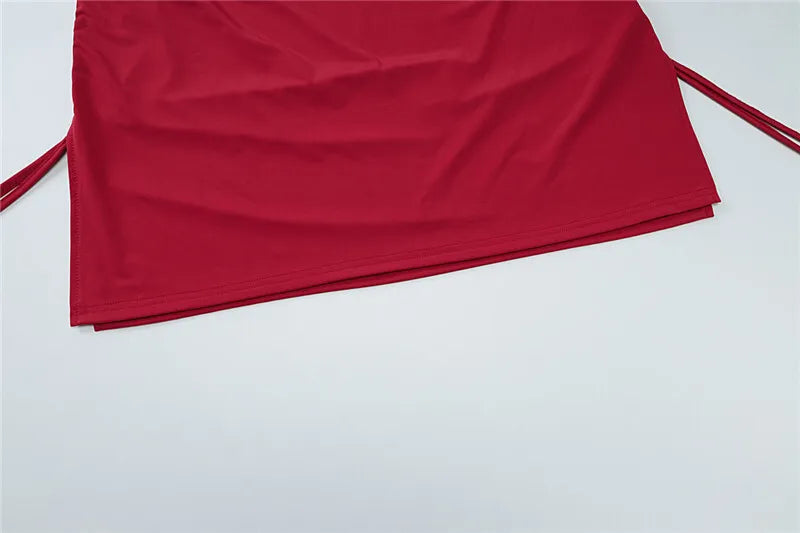 שמלת מיני סטרפלס כיווצים - גבי