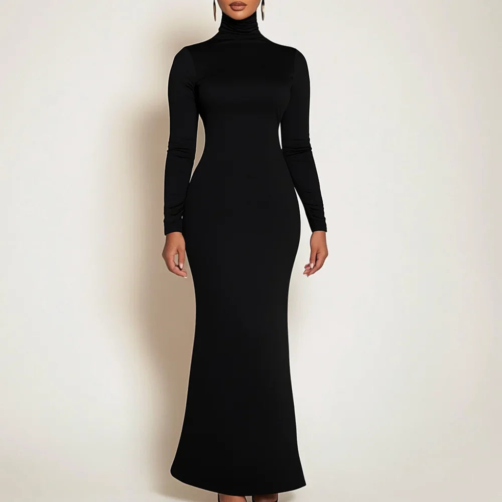 שמלת מקסי צווארון גולף - Mabel